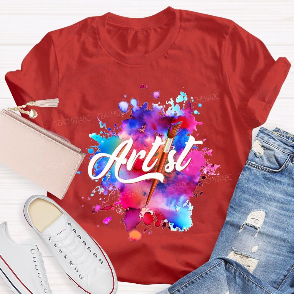 Artist Colorful Tie-Dye Prints Art Teacher T-shirt