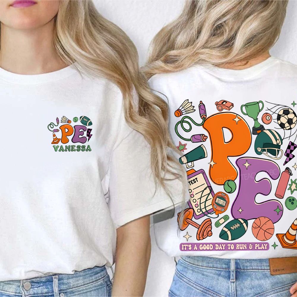 Personalized Name It's A Good Day To Run & Play Double Printed T-shirt