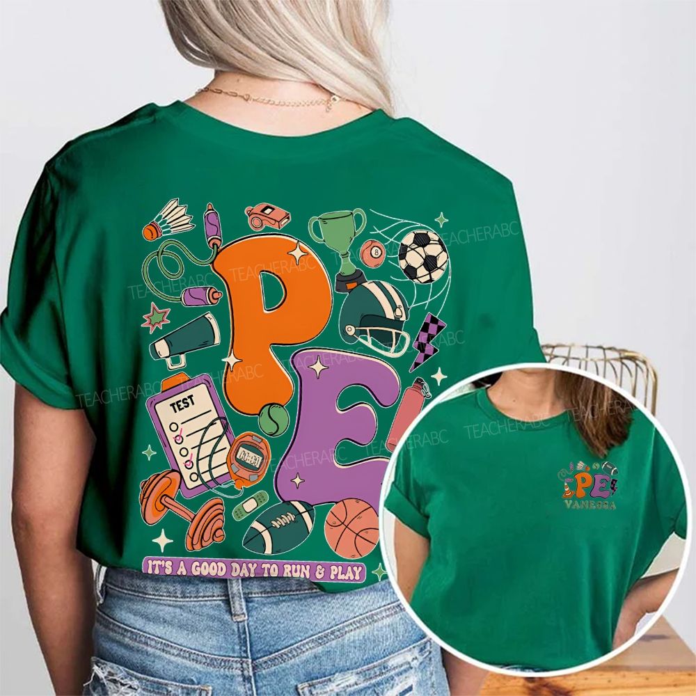 Personalized Name It's A Good Day To Run & Play Double Printed T-shirt