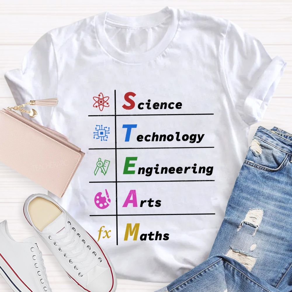 Steam Science Technology Engineering Arts Maths Teacher T-shirt