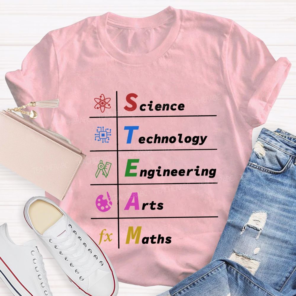 Steam Science Technology Engineering Arts Maths Teacher T-shirt