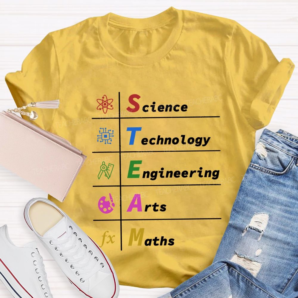 Steam Science Technology Engineering Arts Maths Teacher T-shirt