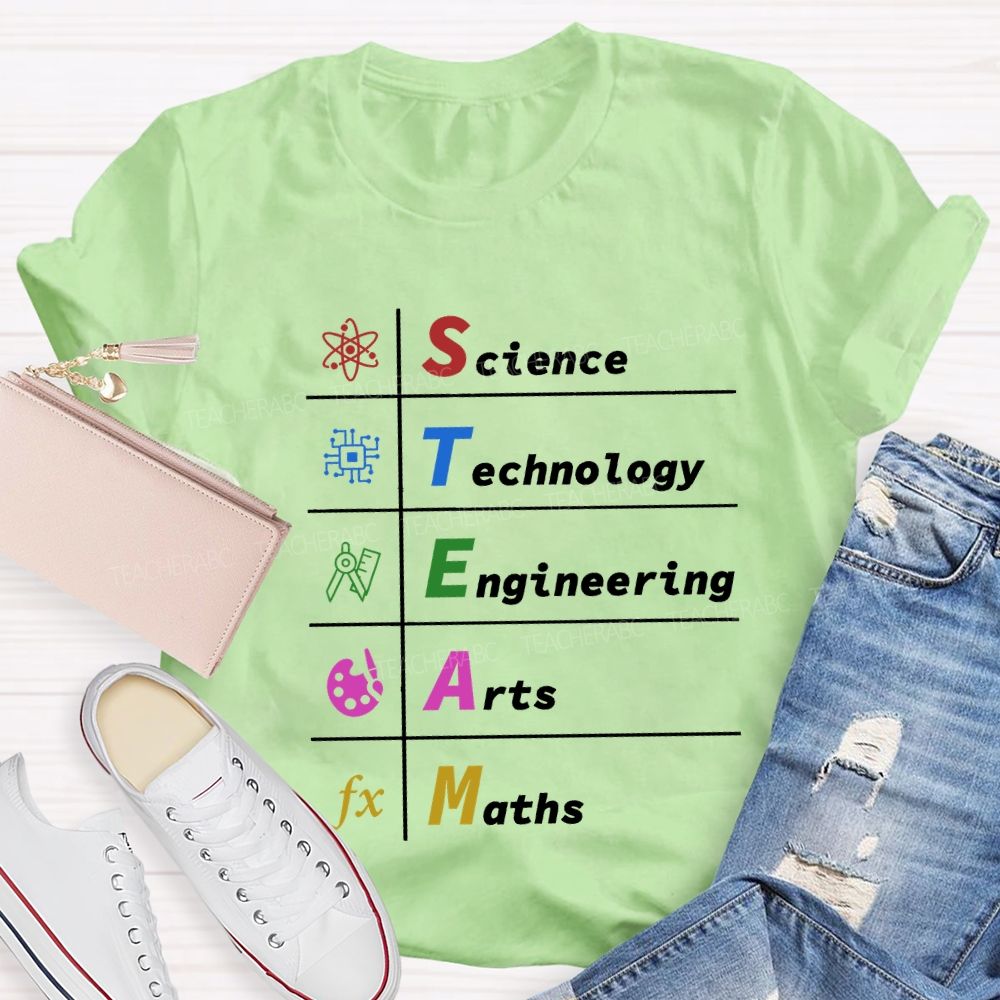 Steam Science Technology Engineering Arts Maths Teacher T-shirt