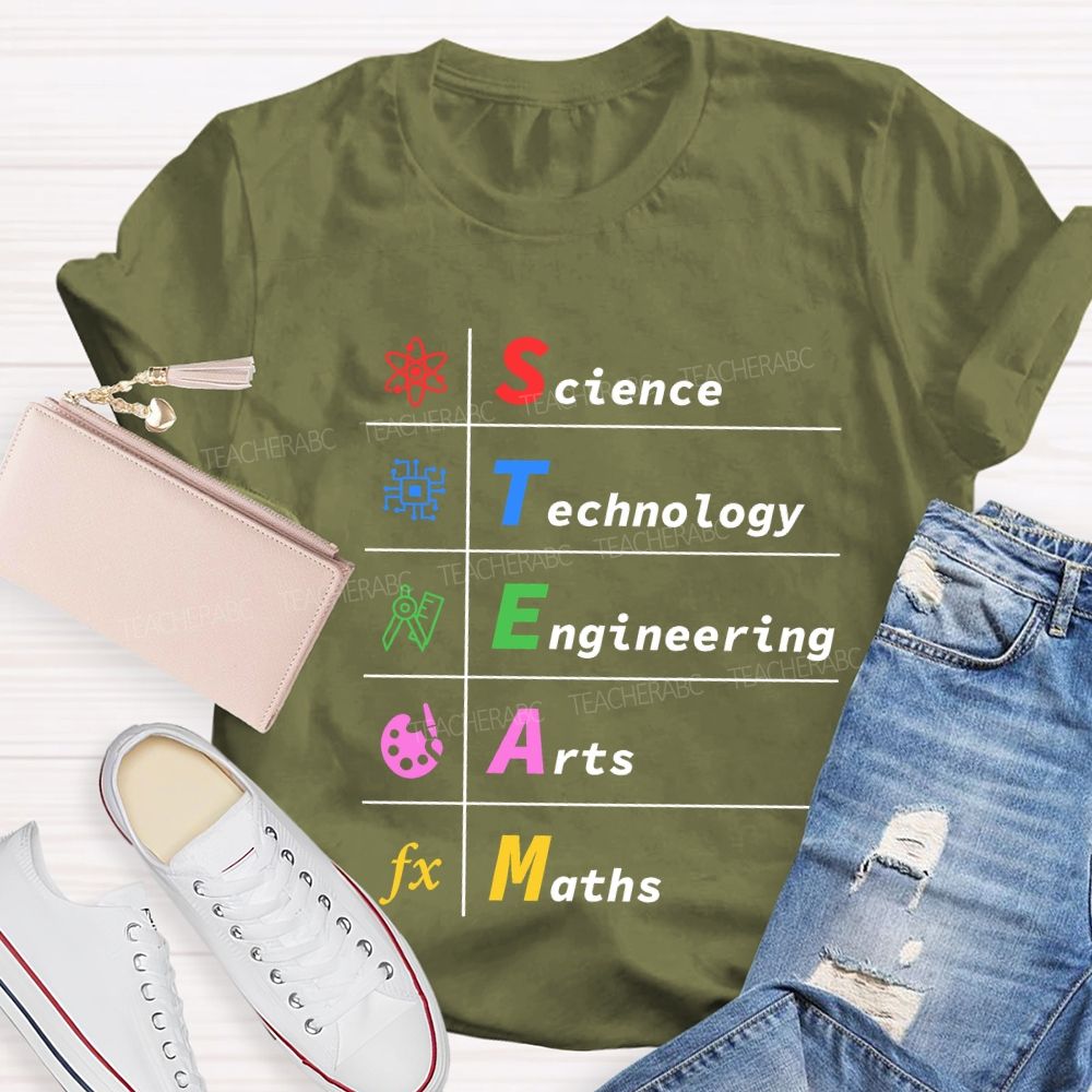Steam Science Technology Engineering Arts Maths Teacher T-shirt
