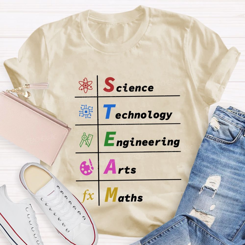 Steam Science Technology Engineering Arts Maths Teacher T-shirt