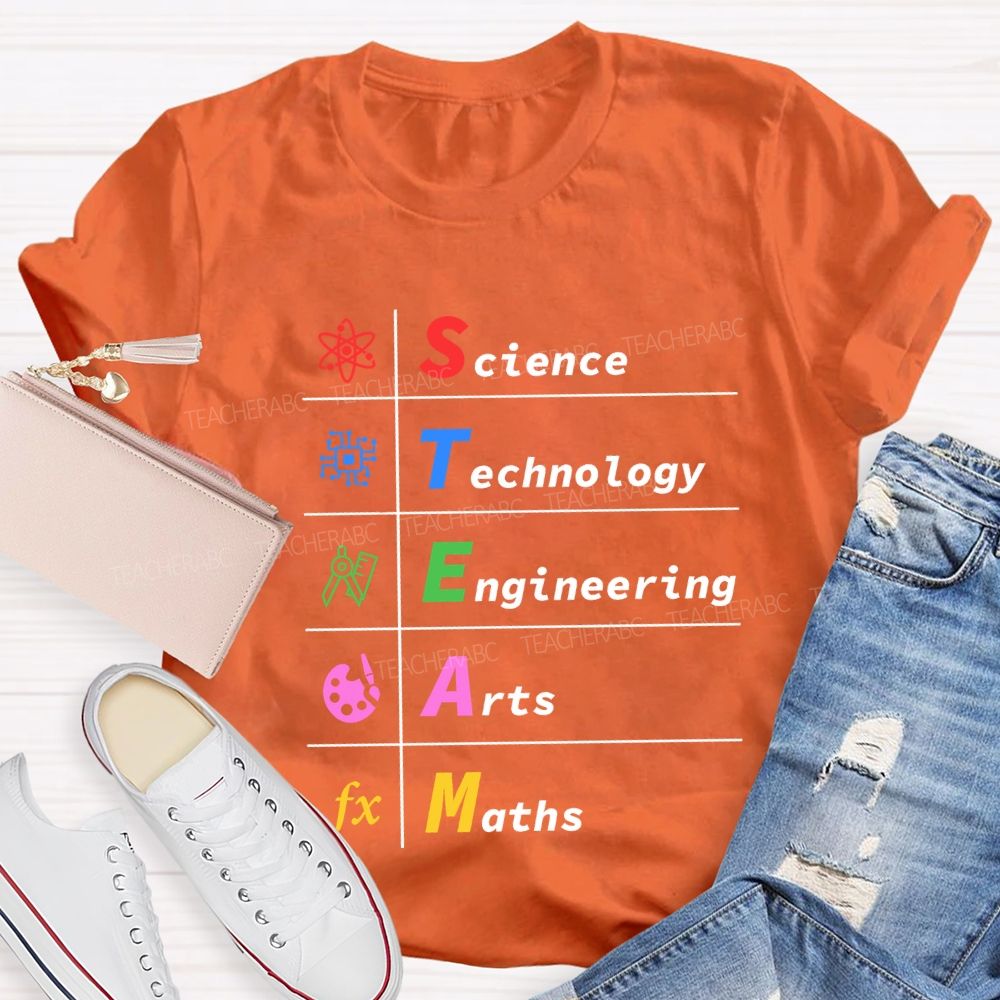 Steam Science Technology Engineering Arts Maths Teacher T-shirt