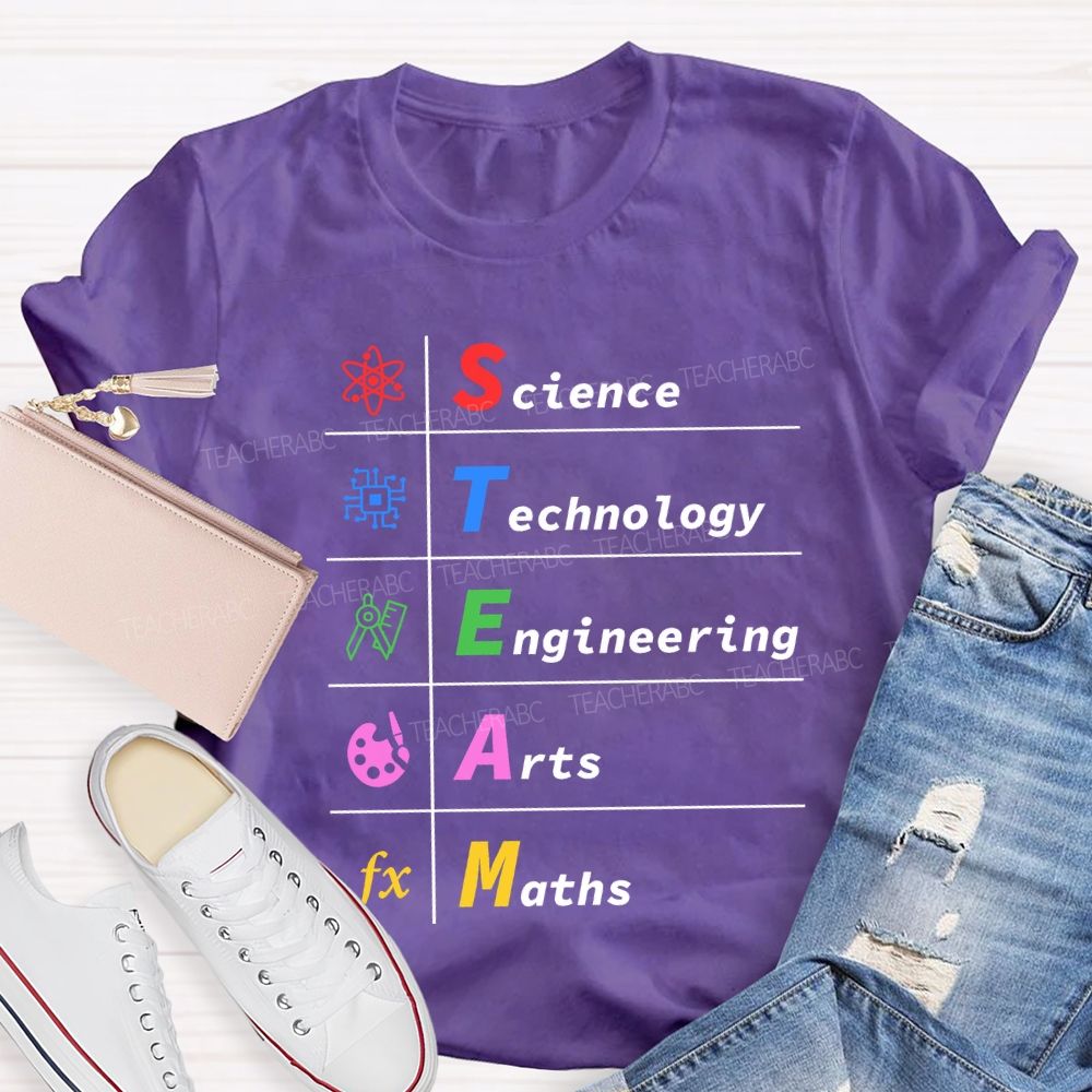 Steam Science Technology Engineering Arts Maths Teacher T-shirt