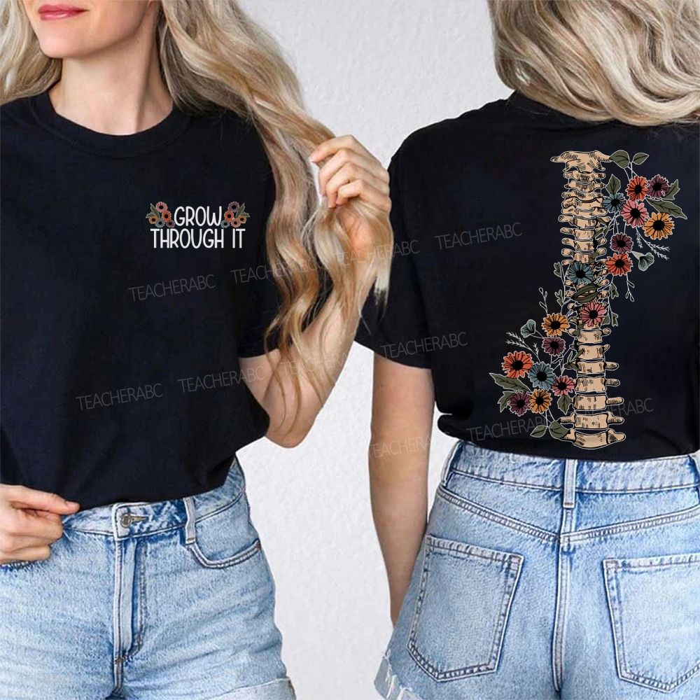 Grow Through It Graphic Double Printed T-shirt