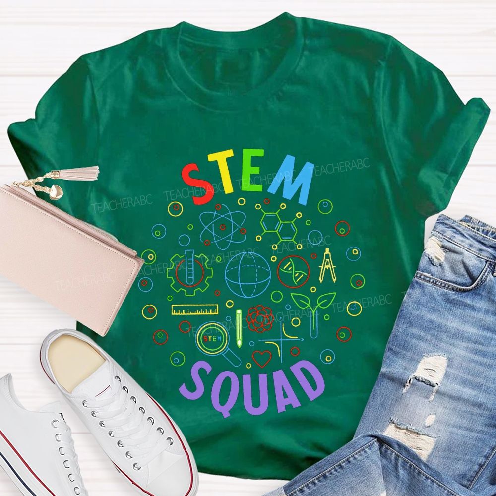 Stem Squad Color Science Experiment Equipment Teacher T-shirt