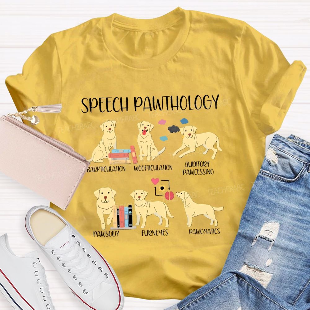 Speech Pawthology Barkticulation Woofticulation Auditory Pawctssing Teacher T-shirt