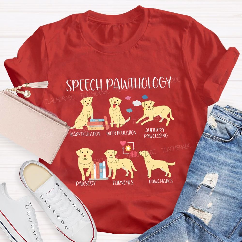 Speech Pawthology Barkticulation Woofticulation Auditory Pawctssing Teacher T-shirt