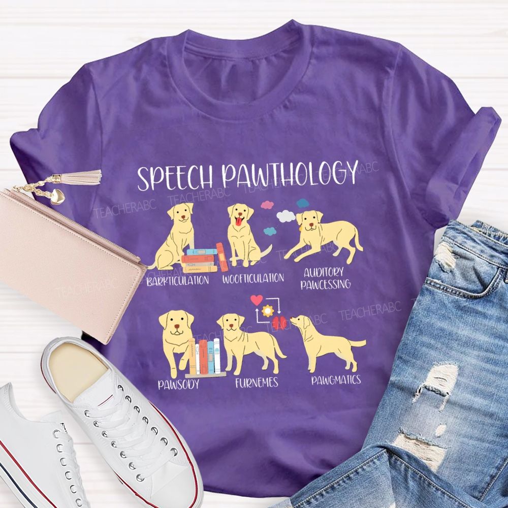 Speech Pawthology Barkticulation Woofticulation Auditory Pawctssing Teacher T-shirt