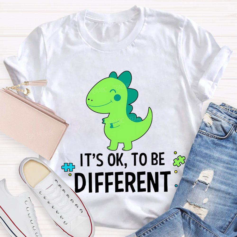 It'S Ok To Be Different With The Little Dinosaur Teacher T-shirt