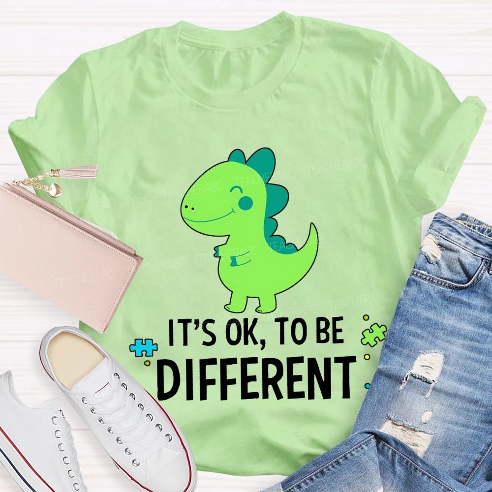 It'S Ok To Be Different With The Little Dinosaur Teacher T-shirt
