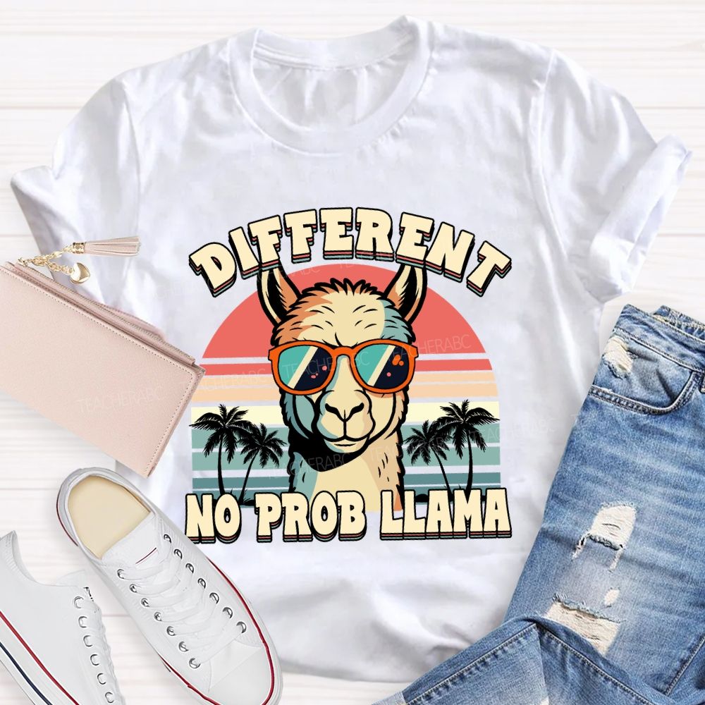 different no prob llama Teacher T-shirt