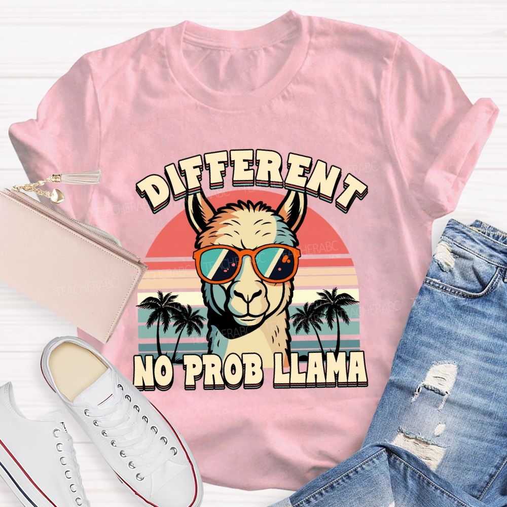 different no prob llama Teacher T-shirt