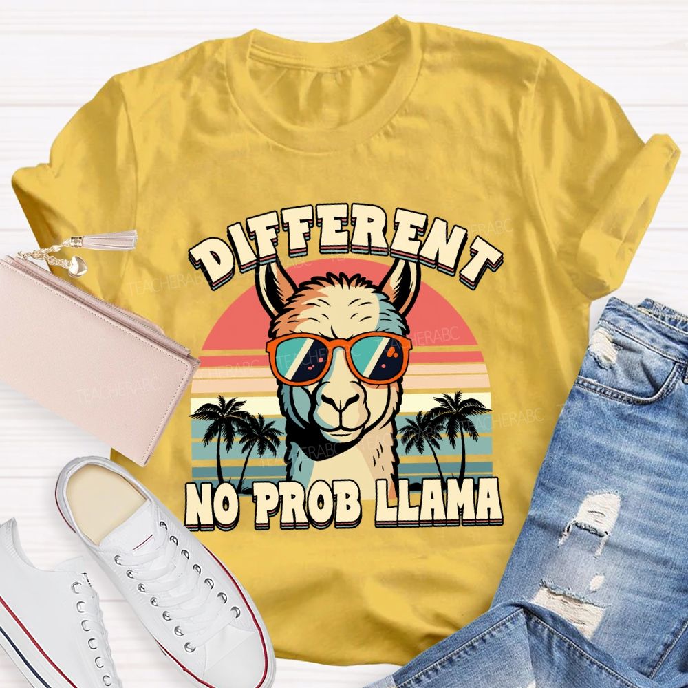 different no prob llama Teacher T-shirt