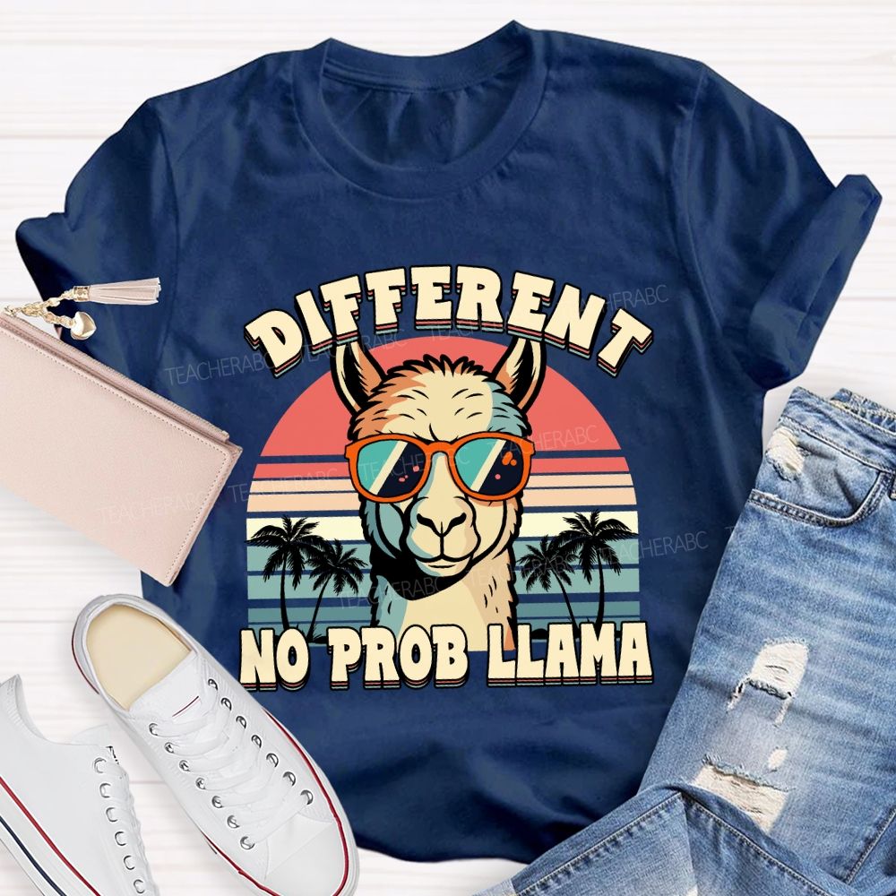 different no prob llama Teacher T-shirt