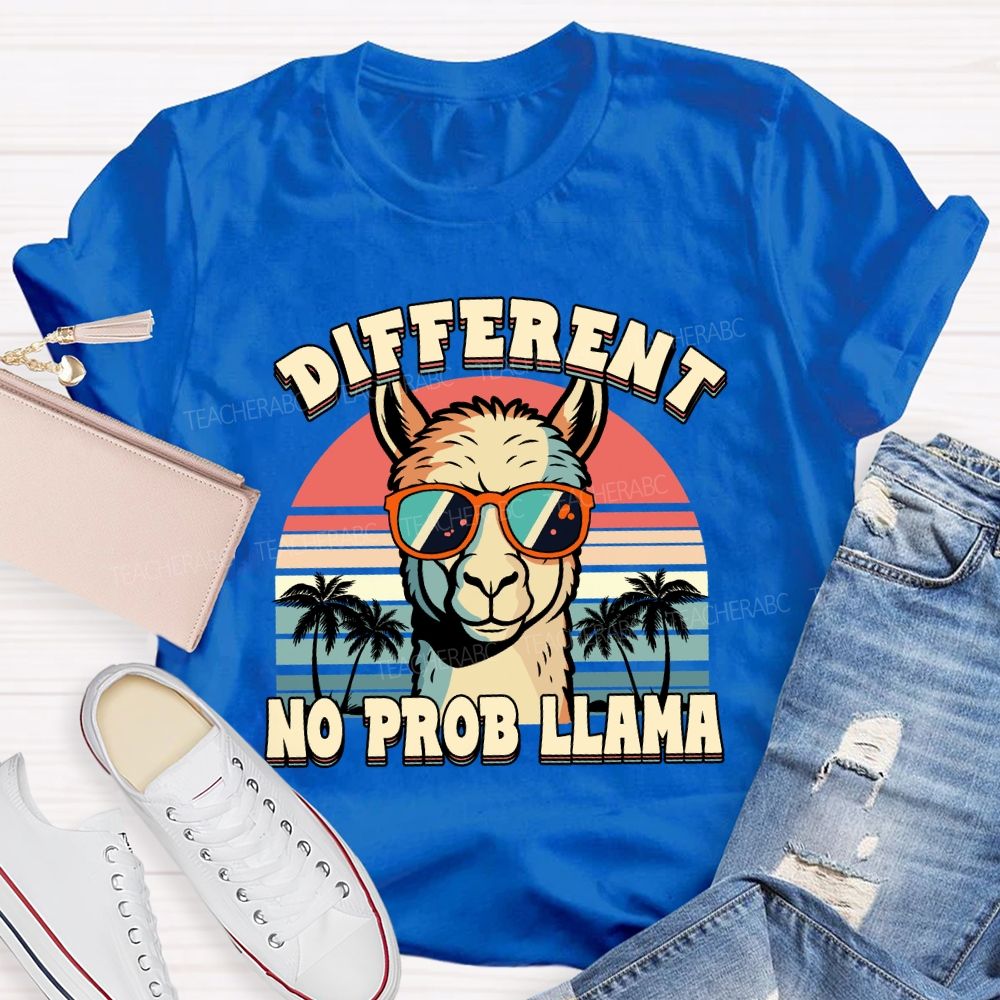 different no prob llama Teacher T-shirt