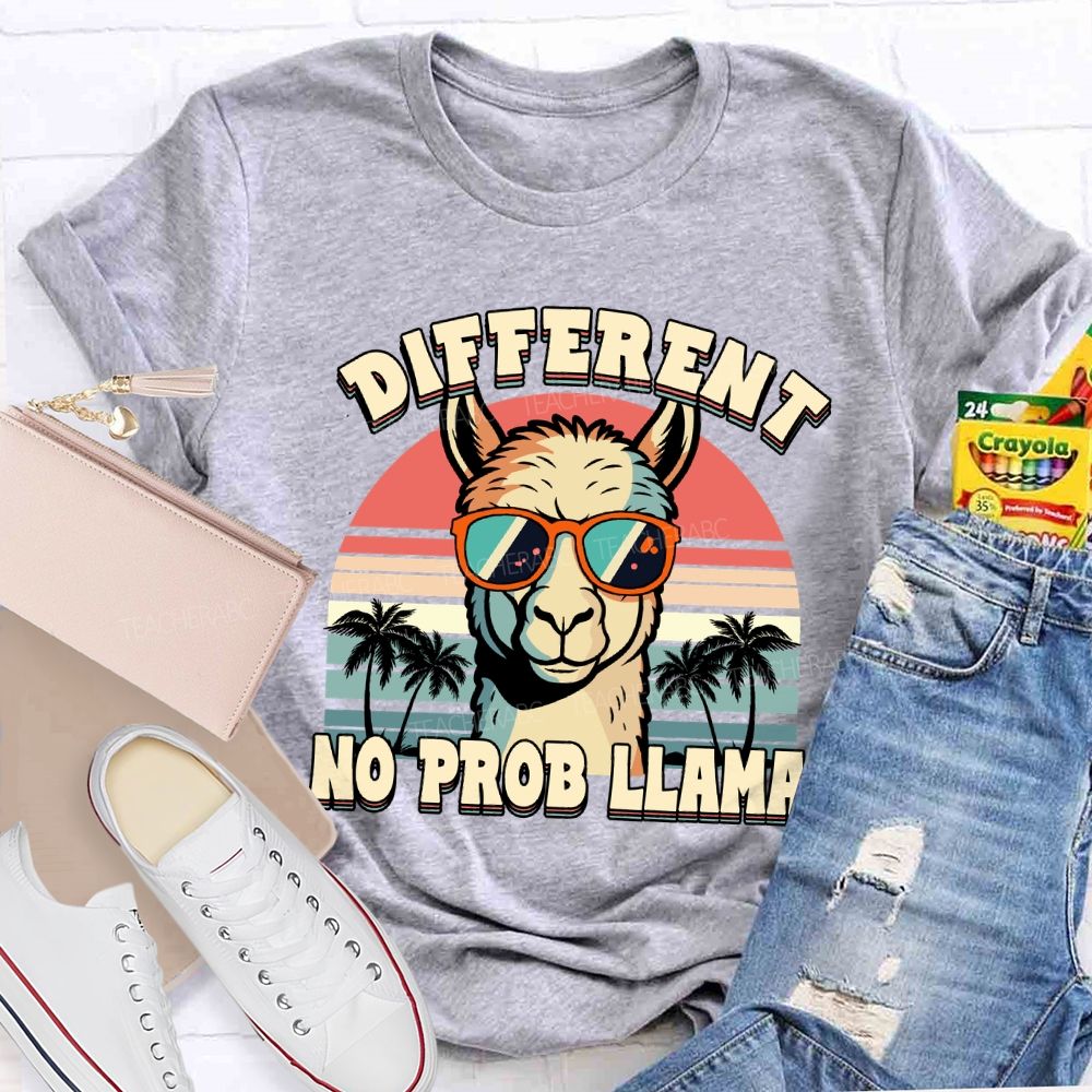 different no prob llama Teacher T-shirt