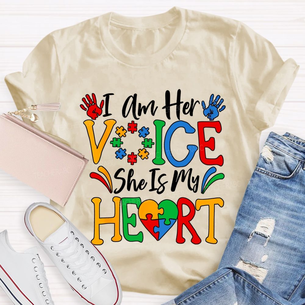 I Am Her Voice She Is My Heart Teacher T-shirt