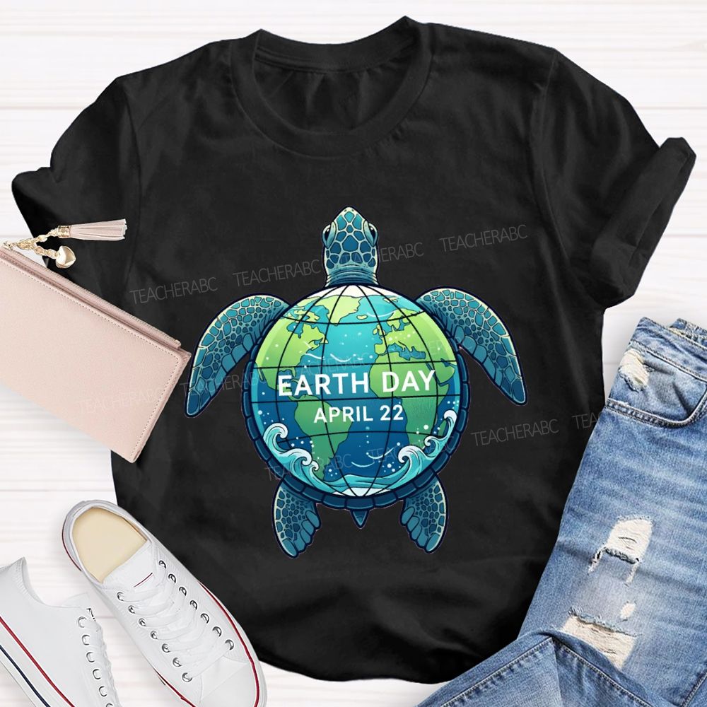Earth Day Protecting Global Sea Turtles Teacher T-shirt