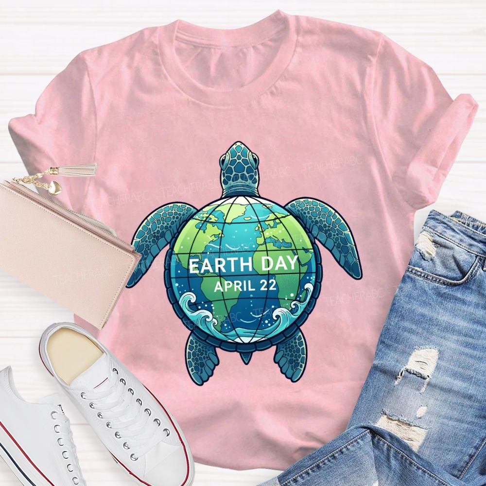 Earth Day Protecting Global Sea Turtles Teacher T-shirt