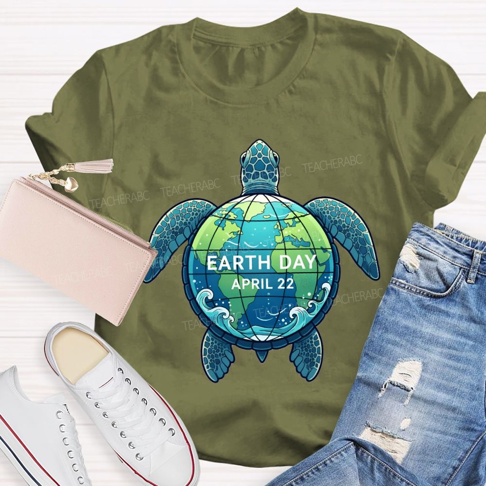 Earth Day Protecting Global Sea Turtles Teacher T-shirt
