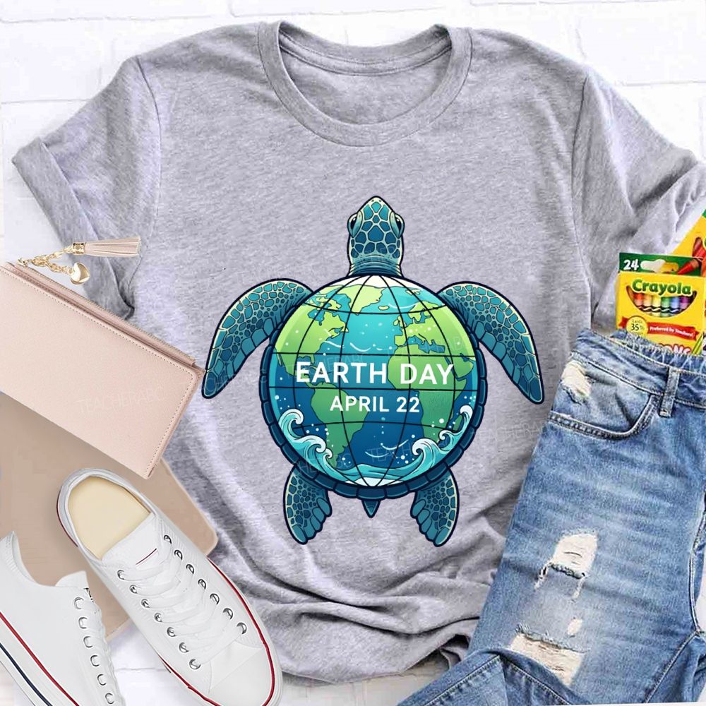 Earth Day Protecting Global Sea Turtles Teacher T-shirt