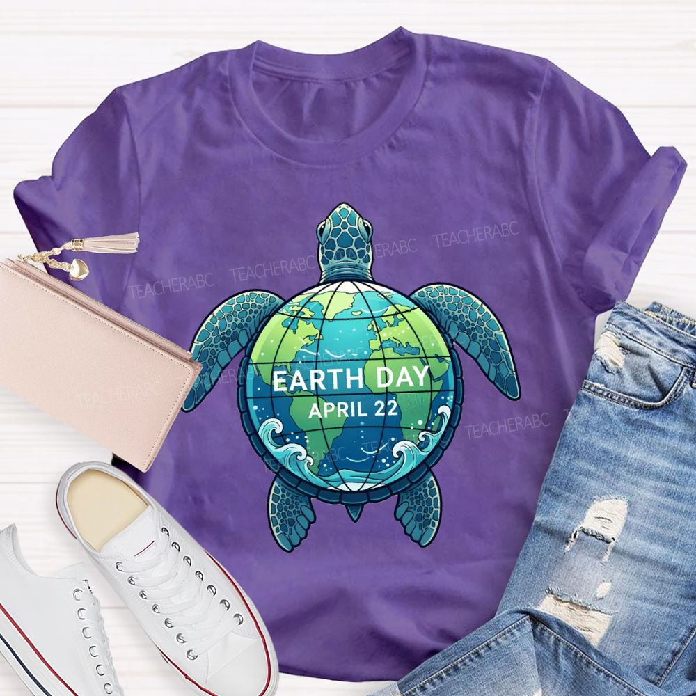 Earth Day Protecting Global Sea Turtles Teacher T-shirt