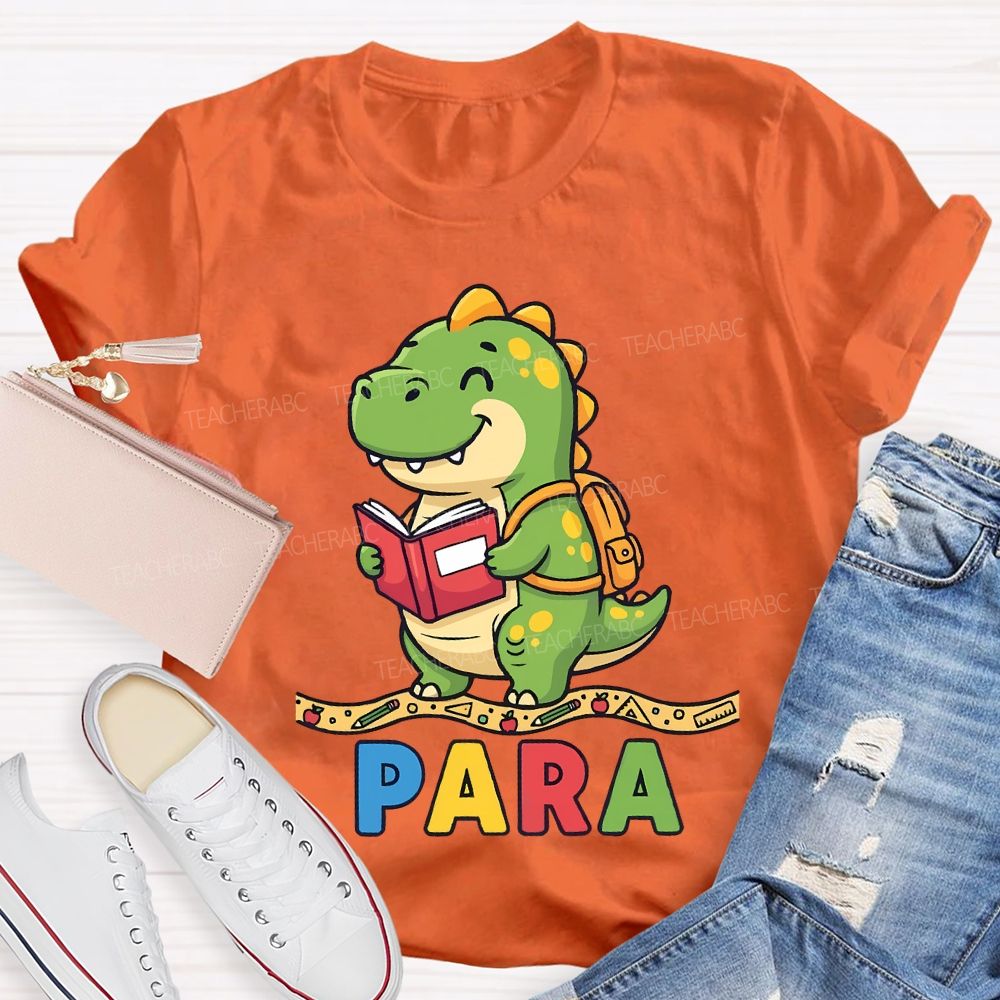 Teaching Para Dinosaur Learning Diary Teacher T-shirt