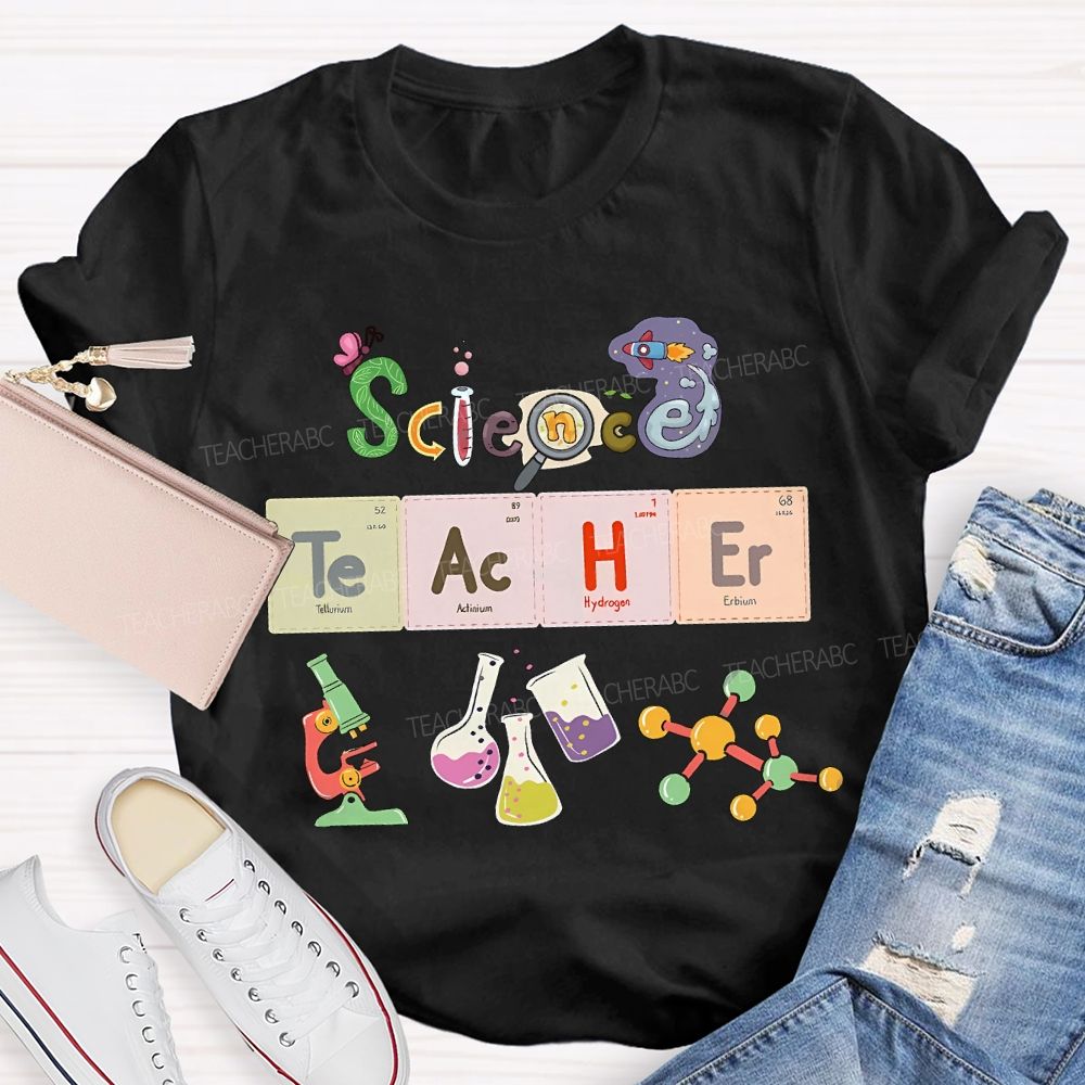 Science Teacher Various Experimental Equipment Teacher T-shirt
