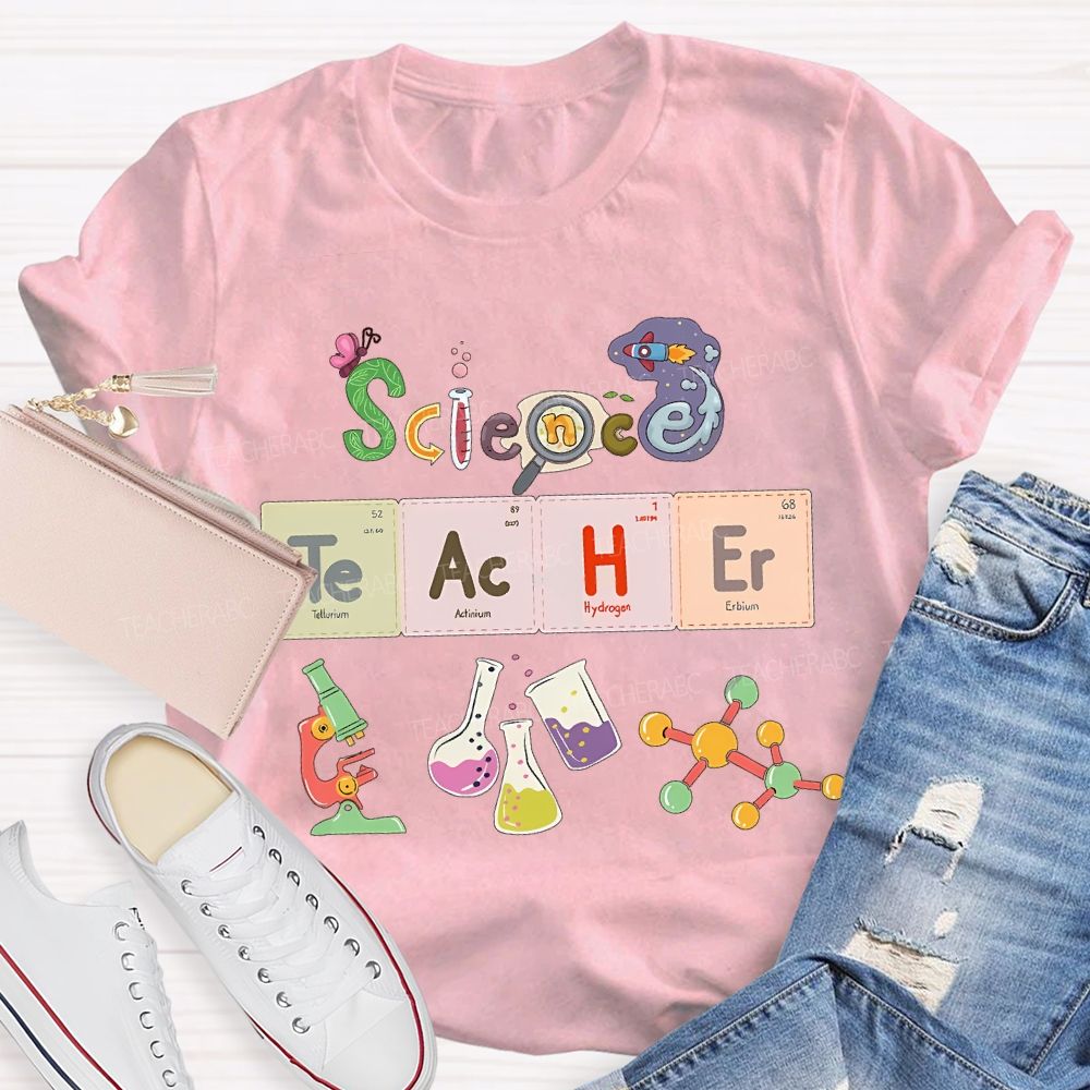 Science Teacher Various Experimental Equipment Teacher T-shirt