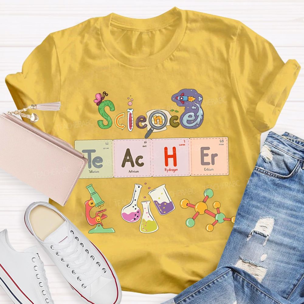 Science Teacher Various Experimental Equipment Teacher T-shirt