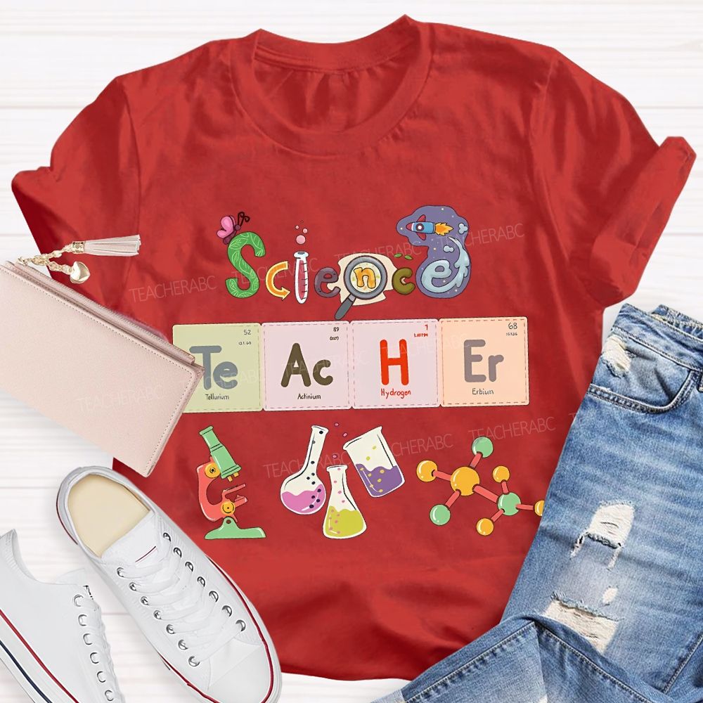 Science Teacher Various Experimental Equipment Teacher T-shirt
