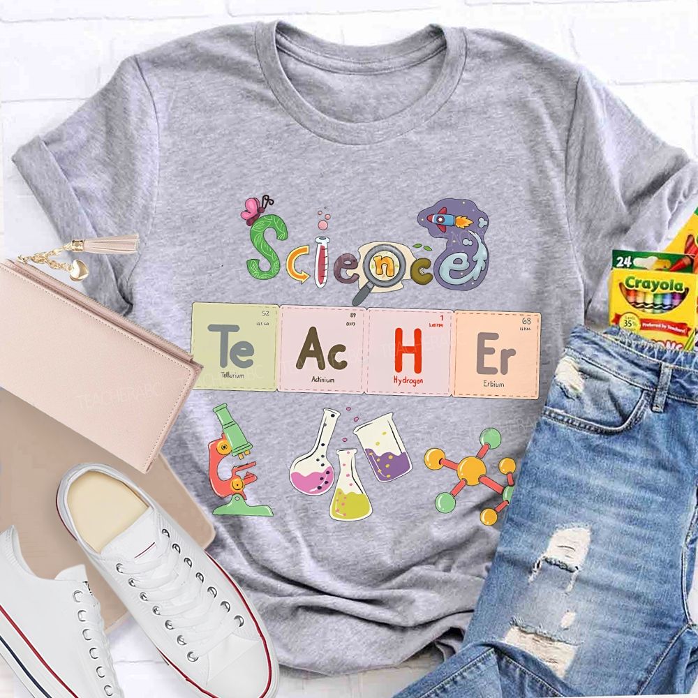 Science Teacher Various Experimental Equipment Teacher T-shirt