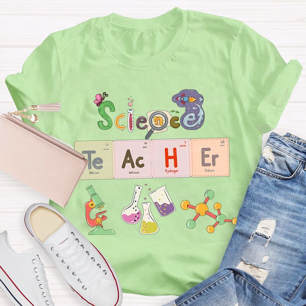 Science Teacher Various Experimental Equipment Teacher T-shirt
