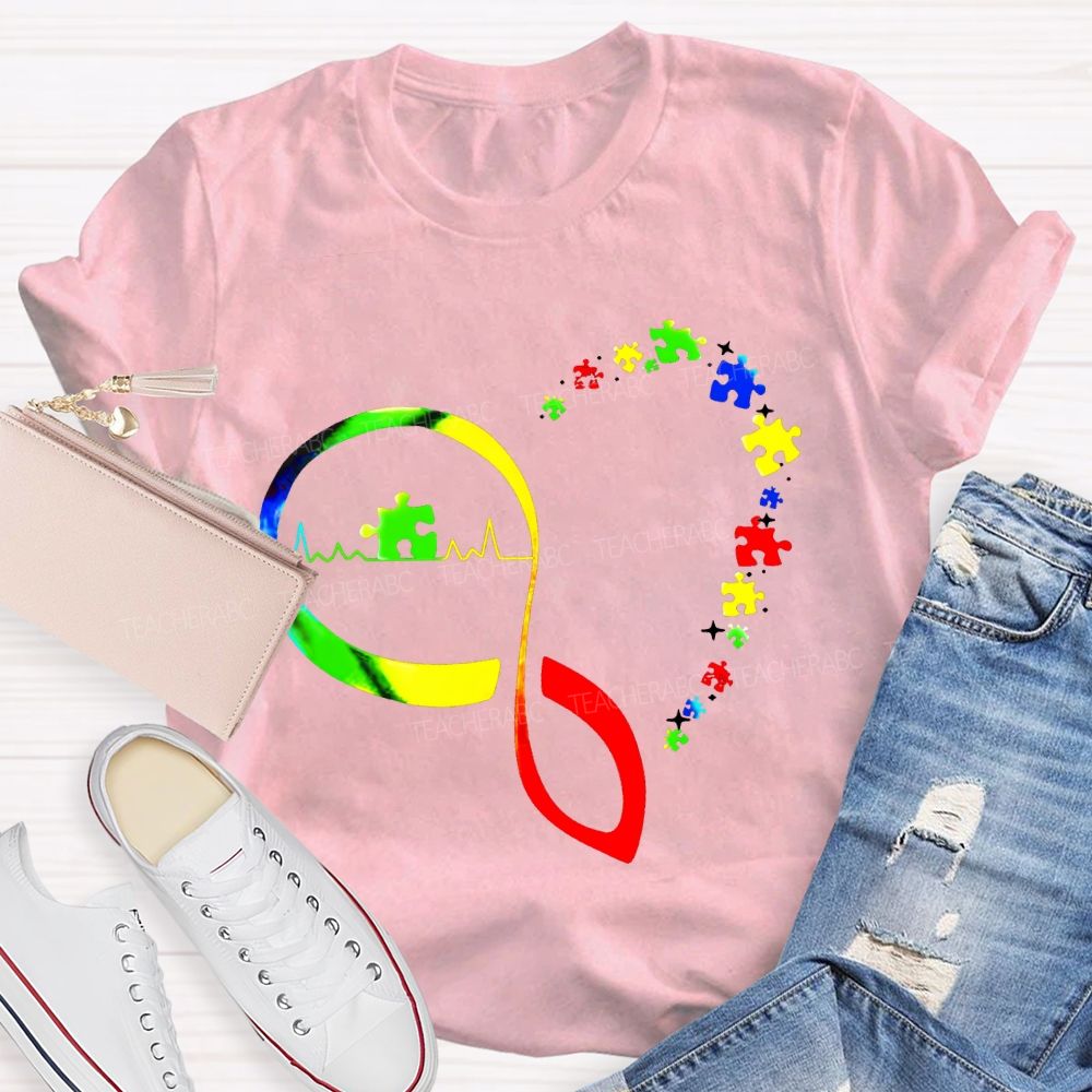 Autism Awareness Infinity Symbol And Heart T-shirt