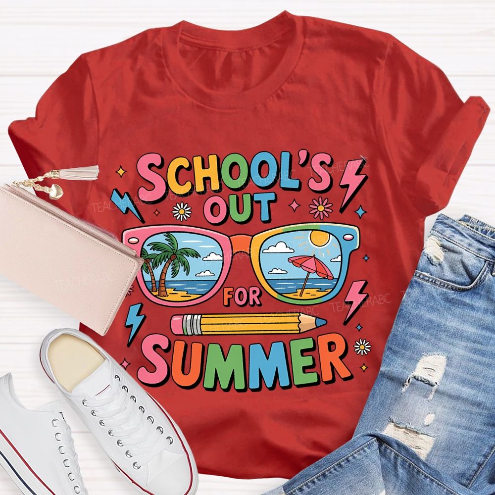 School' Out For Summer Colored Font T-shirt
