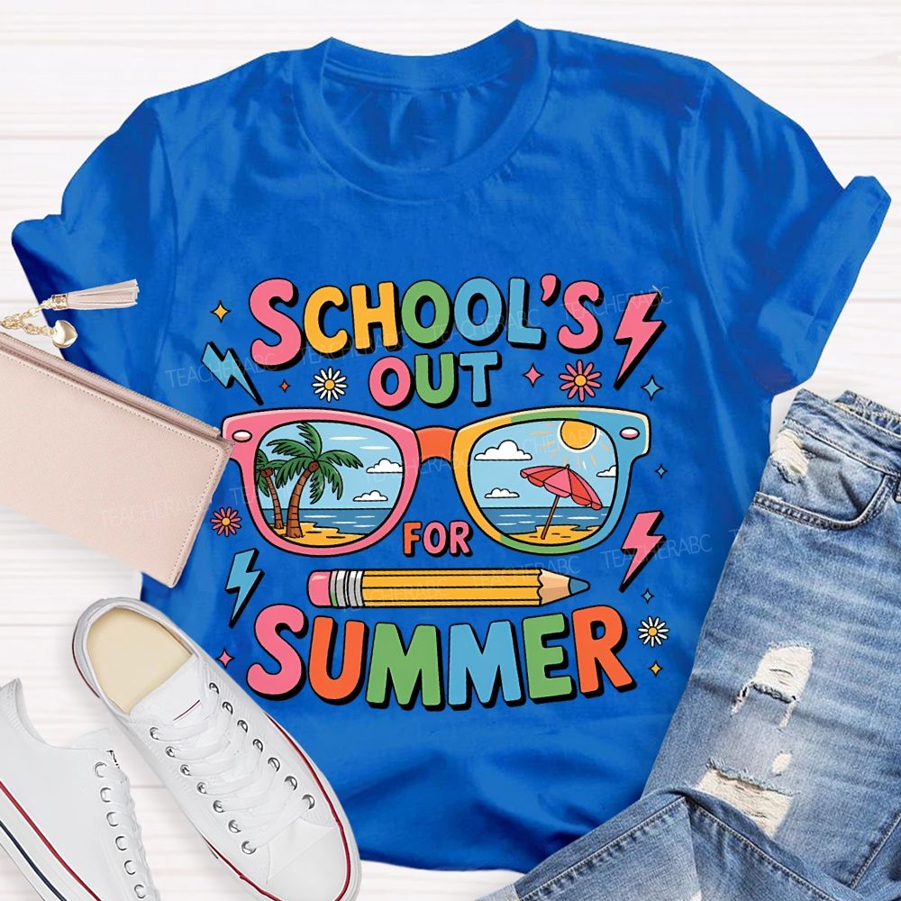 School' Out For Summer Colored Font T-shirt