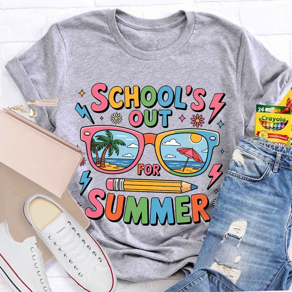 School' Out For Summer Colored Font T-shirt