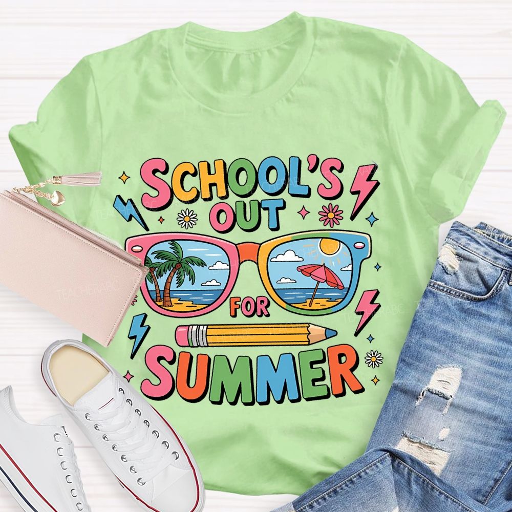 School' Out For Summer Colored Font T-shirt