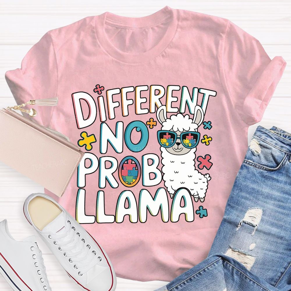 Different No Prob Llama Teacher T-shirt