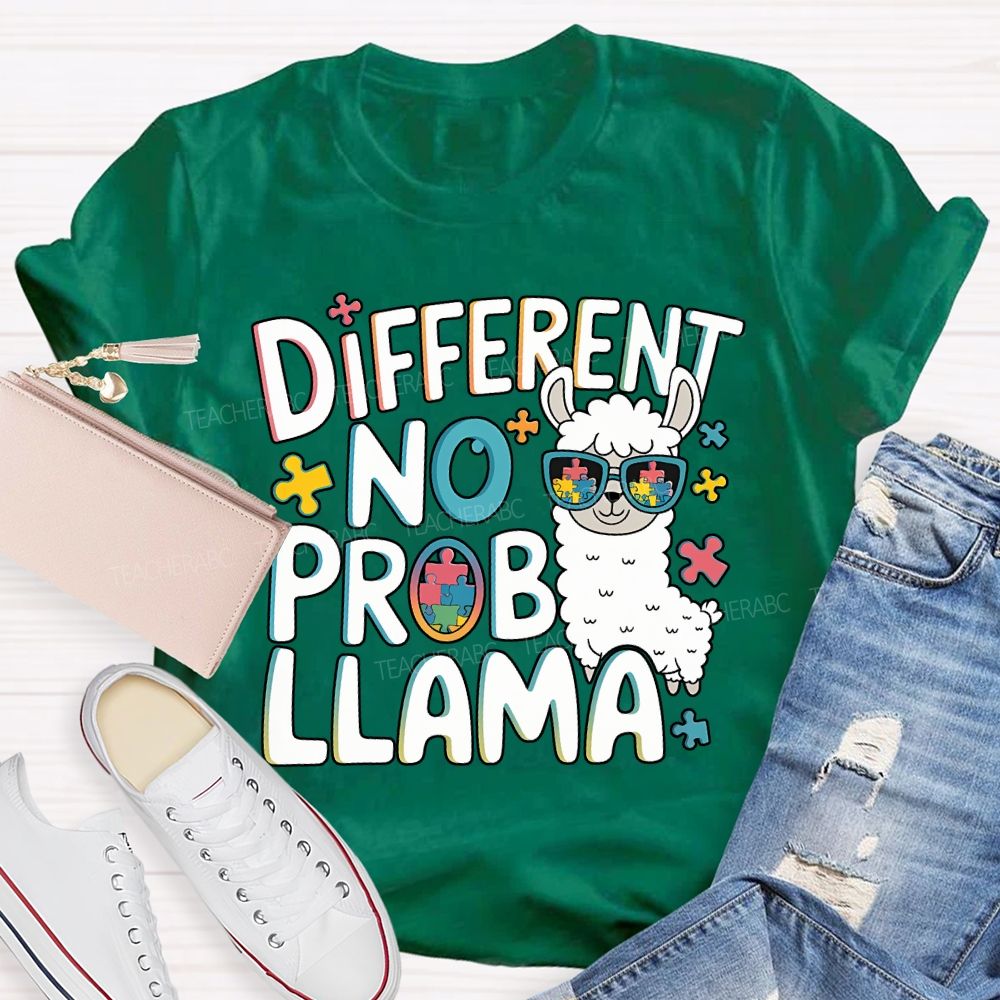 Different No Prob Llama Teacher T-shirt