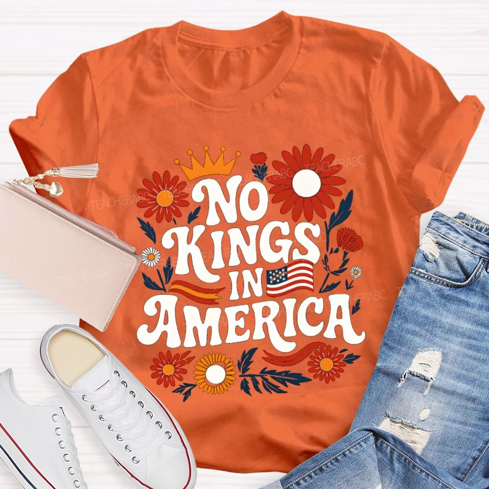 No Kings In America Floral T-shirt