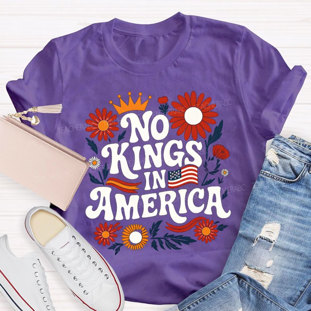 No Kings In America Floral T-shirt