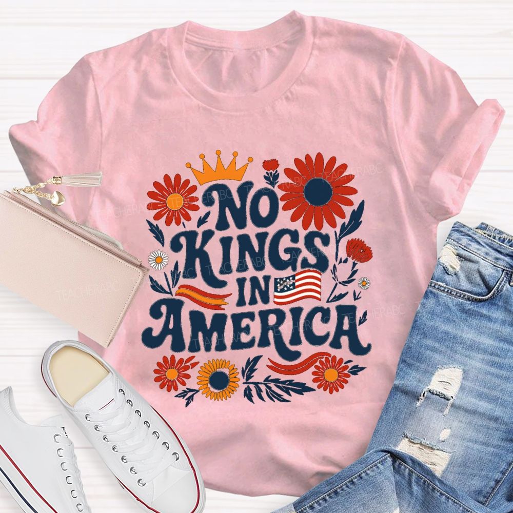 No Kings In America Floral T-shirt