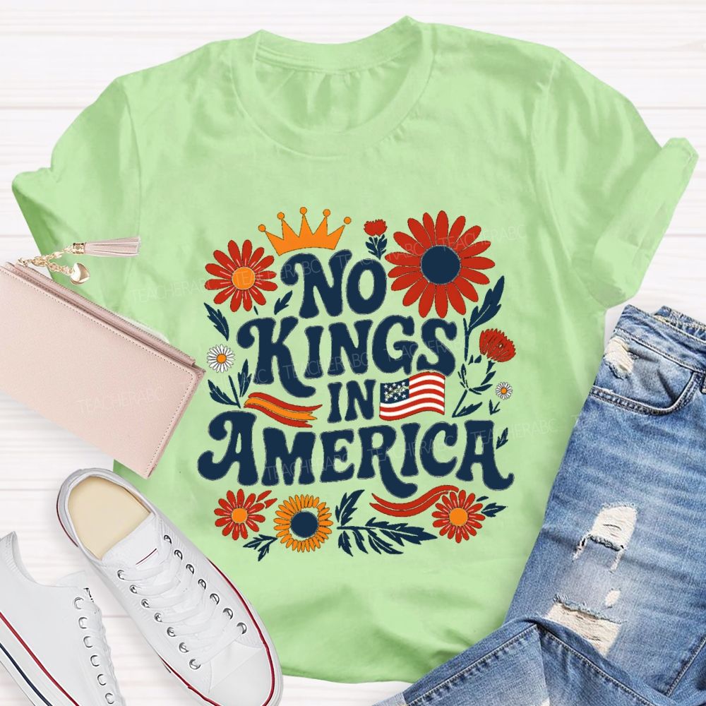 No Kings In America Floral T-shirt