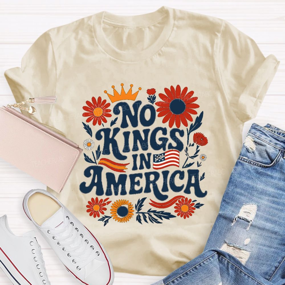 No Kings In America Floral T-shirt