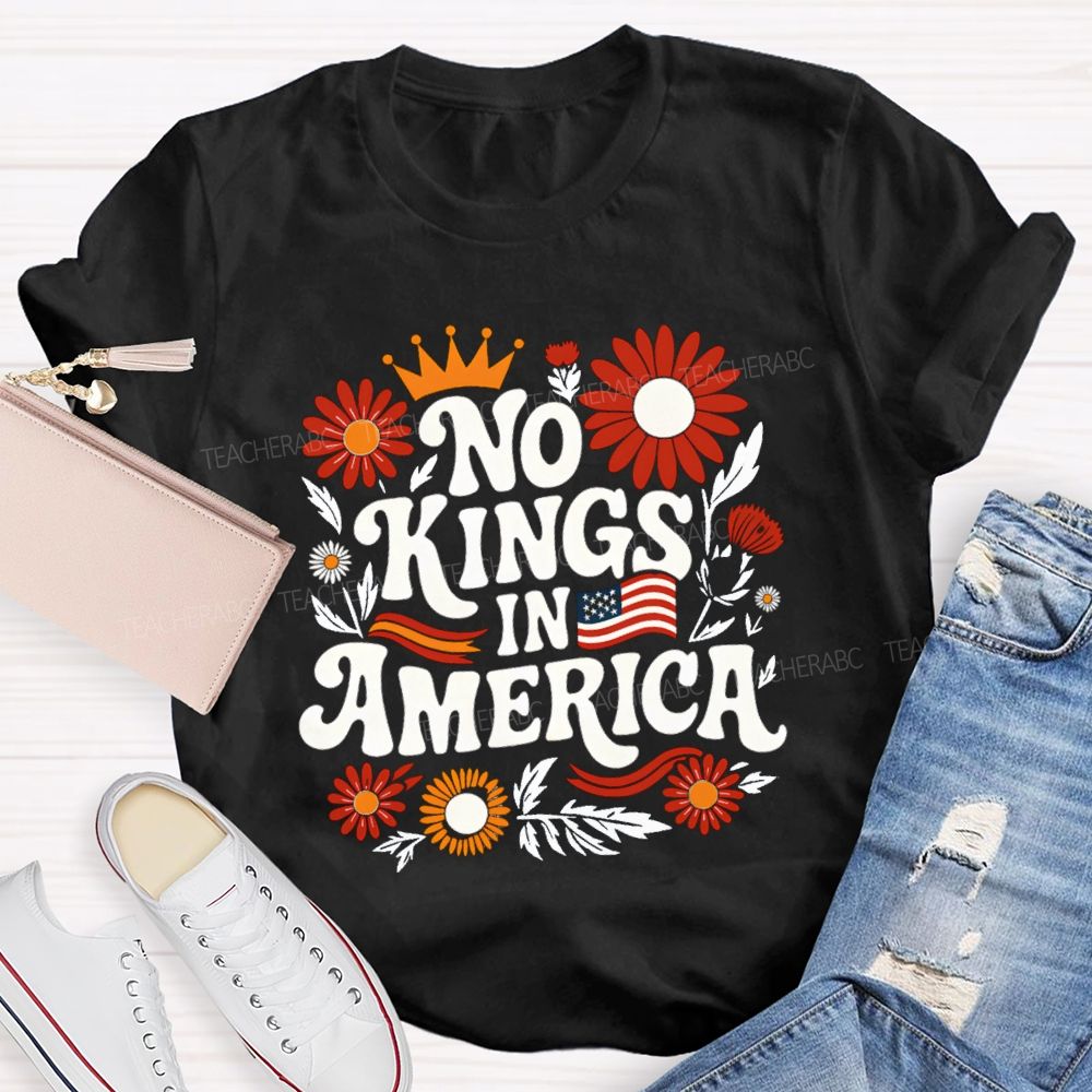 No Kings In America Floral T-shirt